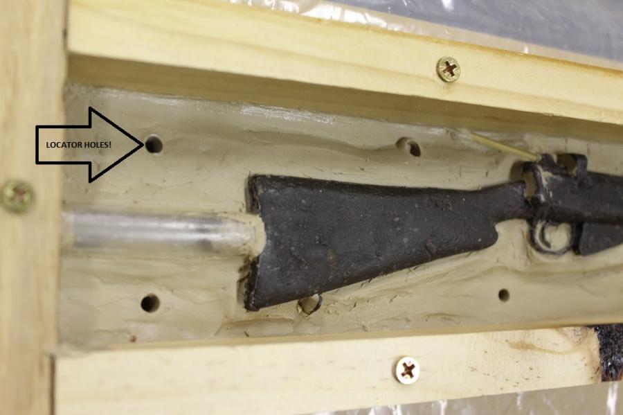 Locator Holes embedded in the modelling clay