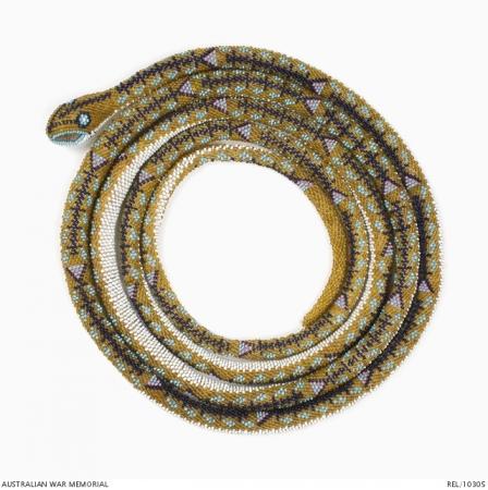 Beaded snake made by an Ottoman prisoner of war 1917
