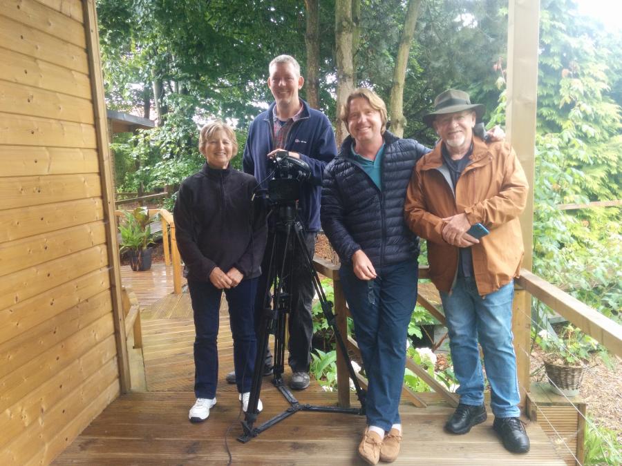 2.	Eric and Carmel Bogle, Dan Frodsham and Michael Walsh on location at Le Clos du Clocher, Gueudecourt, 2016