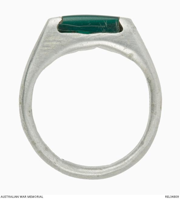 Another “Tekstone” ring, made for Faith Keen, the wife of Warrant Officer Class 2 Jack Keen, 110 Brigade Workshop.