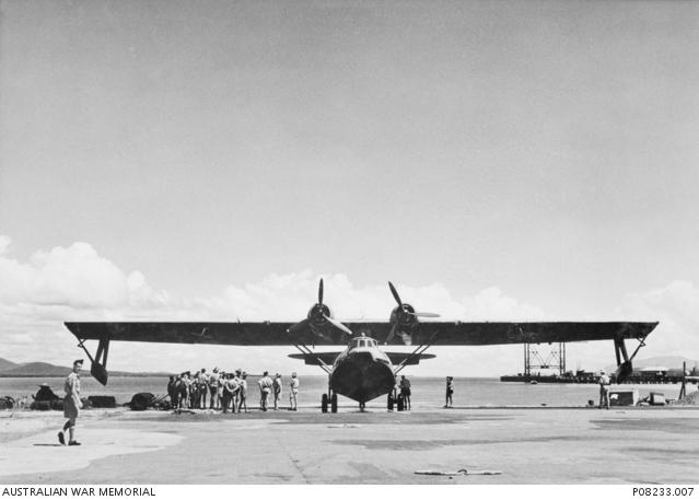 Frontal view of a Catalina on the ground. 