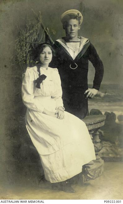 Able Seaman Jack Jarman and a young woman believed to be his sister