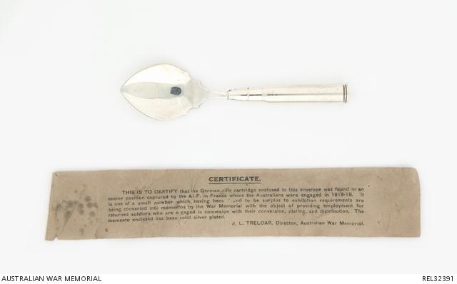 Silver spoon with certificate
