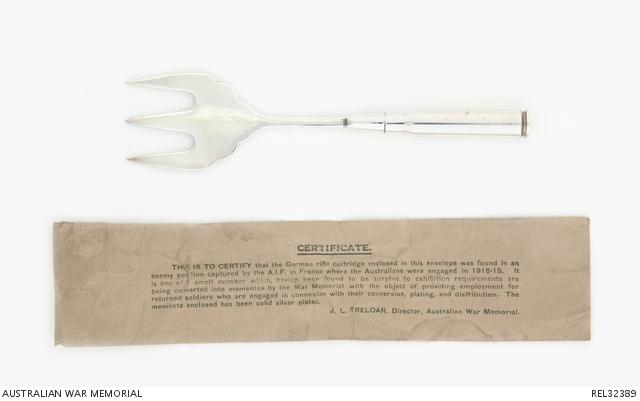 Silver fork with certificate