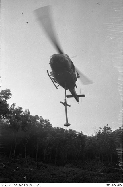 The Long Tan Cross was flown in by helicopter.