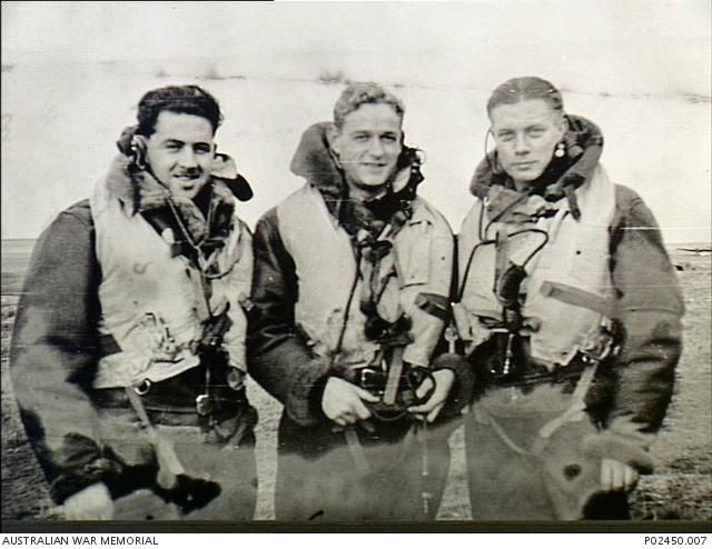 An informal portrait of John Freeth, centre, with Bert Downing and Bert Wheatcroft in Scotland in 1942.
