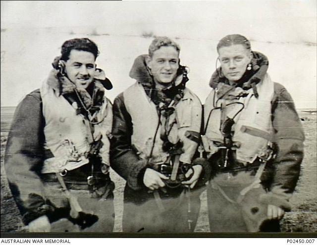 An informal portrait of John Freeth, centre, with Bert Downing and Bert Wheatcroft in Scotland in 1942. 