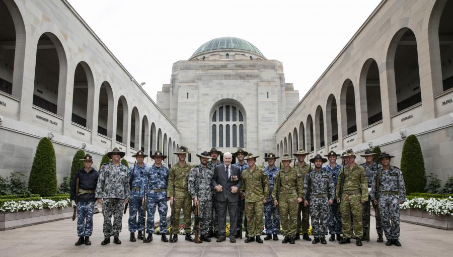 Ernest Brough with members of the Federation Guard