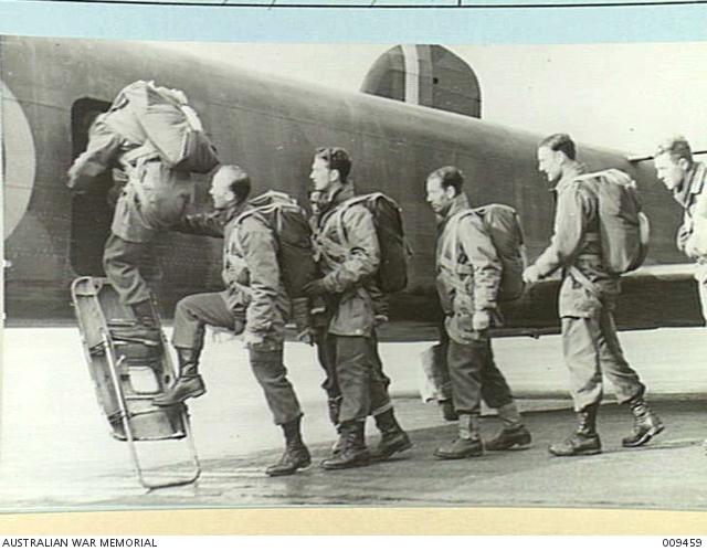 Men boarding the plane