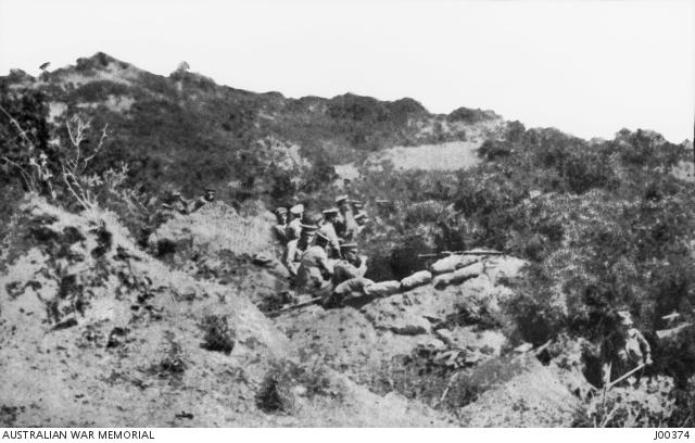 Following the landing, soldiers established their positions above Anzac Cove 