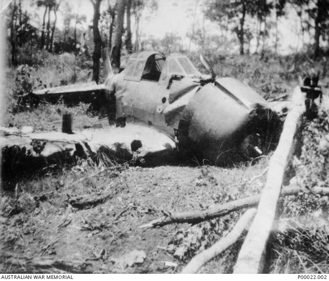 Toyoshima's aircraft after he crash landed on Melville island