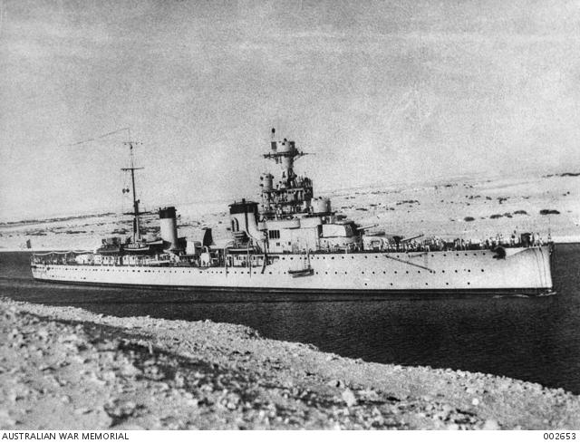 Italian cruiser Bartolomeo Colleoni off Cape Spada July 1940. 