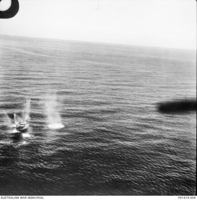 Bombing of a Japanese motor sail ship