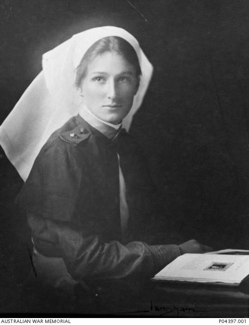  Studio portrait of Staff Nurse Christine Erica Storm, Australian Army Nursing Service of Rydalmere, NSW