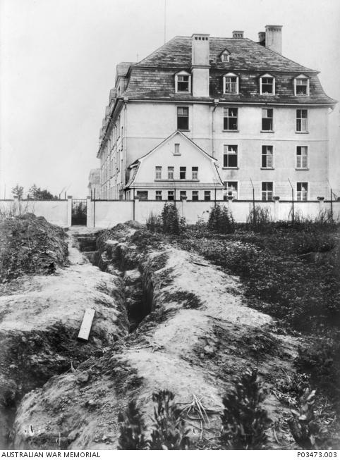 The exposed escape tunnel leading from the Holzminden Prisoner of War Camp, in Germany