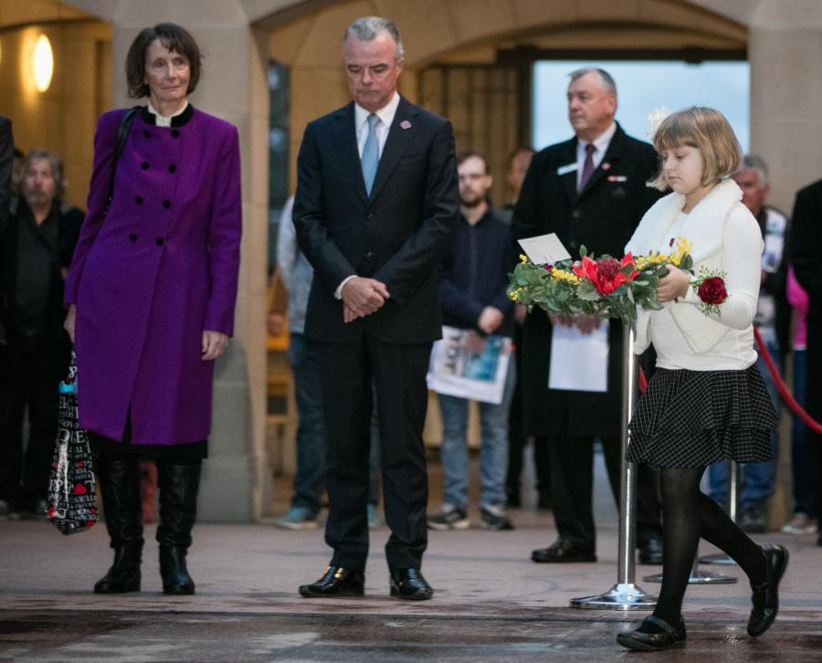 Marianne Huebel with the Director Dr Brendan Nelson and her mother Maureen Huebel.