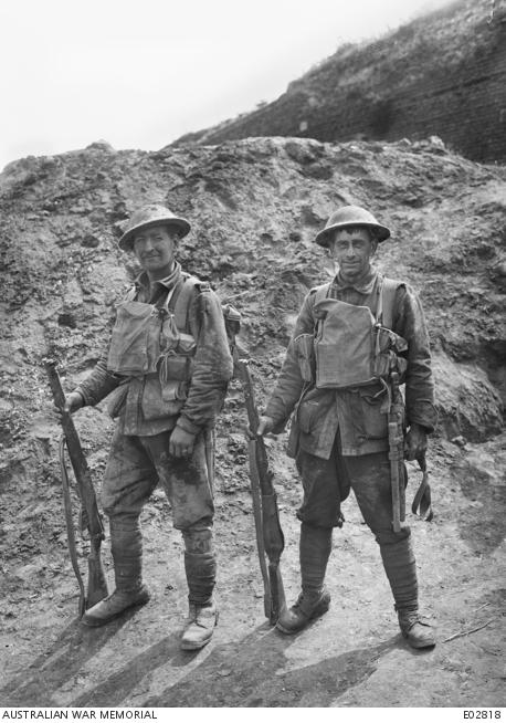 Private George James Giles, left, with Private John Wallace Anderton