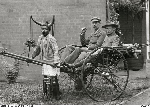 Maygar, left, in South Africa.