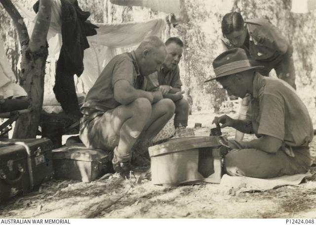 Peter Turnbull playing chess with Squadron Leader John Francis Jackson DFC