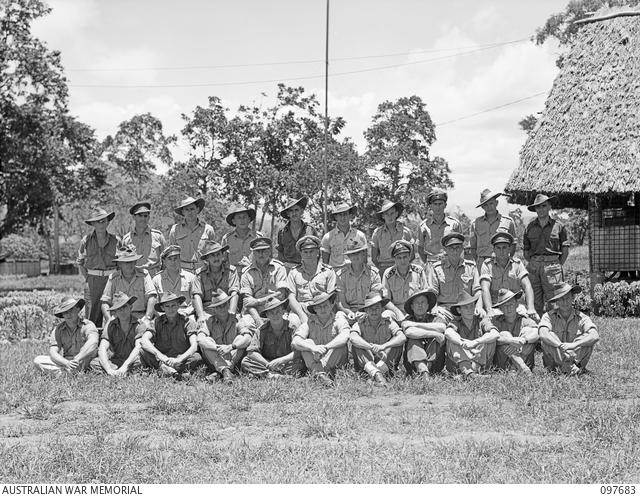 Another group of Coastwatchers, including Jim&#039;s best mate Les ‘Tas’ Baillie, back row, fifth from left. Jim is in the front row, third from right. 