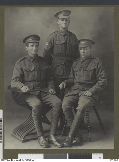 Seabrook brothers. L-R: Theo, William and George Seabrook, 17th Infantry Battalion