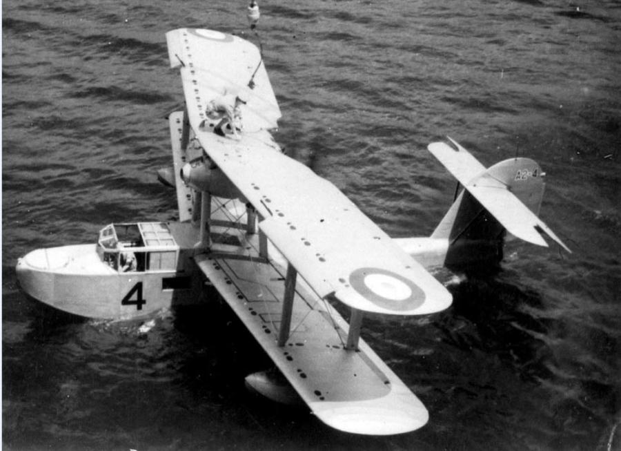 An RAN Supermarine Seagull V amphibian aircraft from HMAS Canberra.