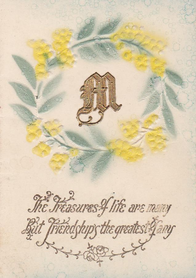 The friendship card Frank sent to Myrtle