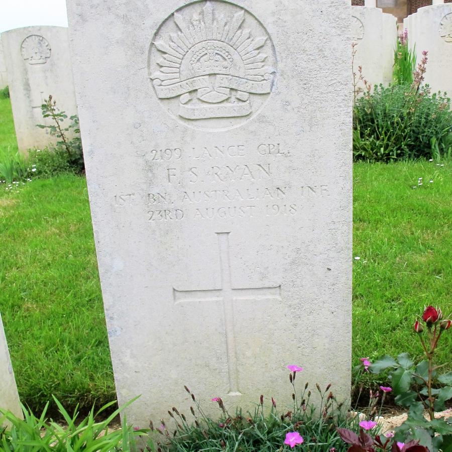 Frank Ryan&#039;s grave in France.