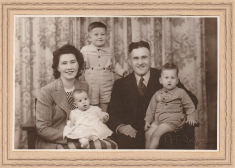 Victoria Margaret Watt with her family in 1950.