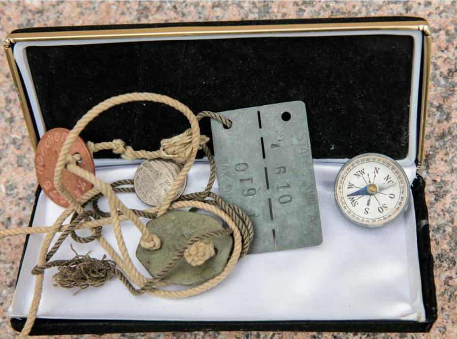 Ernest Brough&#039;s compass and prisoner of war tags
