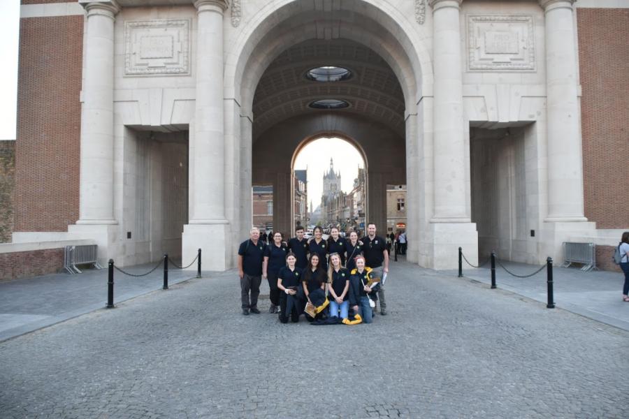At the Menin Gate following the Last Post Cereomy, Ypres, Belgium