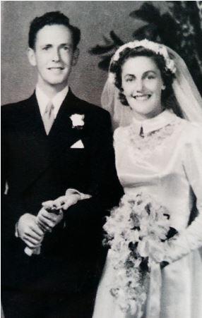 Jim and his wife Beryl on their wedding day