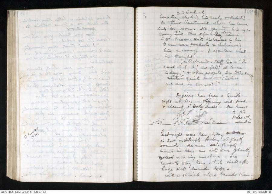 Charles Bean diary 29 July 1916
