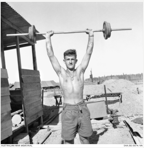 Private John Zima, at 1RAR Base at Bien Hoa, Vietnam, in 1966.