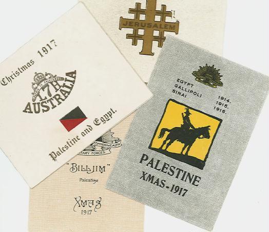 Selection of Christmas cards sent from Palestine in 1917