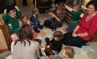 Young children in the galleries