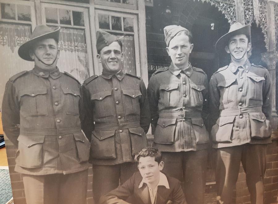 The four Colenso brothers, William, Frank, Ted and Ray, enlisted together and were given consecutive service numbers.