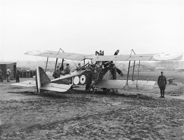 An R.E.8 aircraft, serial number A3662, ‘J’, in the grounds of No. 3 Squadron’s airfield at Bailleul, 30 November 1917.