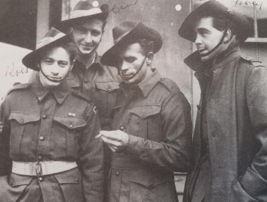 Ernest Brough, second from left, with Ross Sayers, Allan Berry and Harry Lesar. 