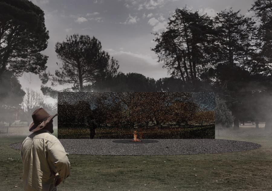 Concept rendering of For Our Country, a commissioned work by Daniel Boyd.