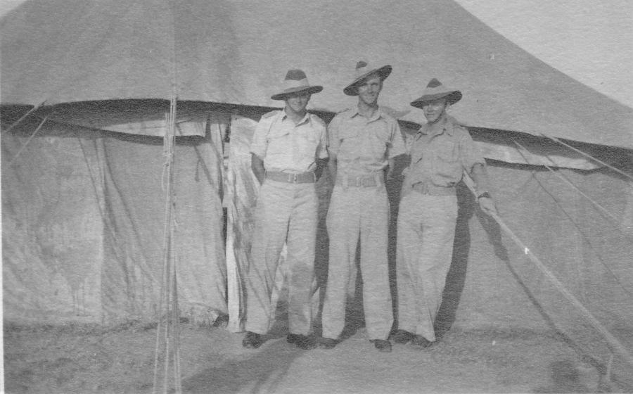 Bill Grayden, far right, during the war.