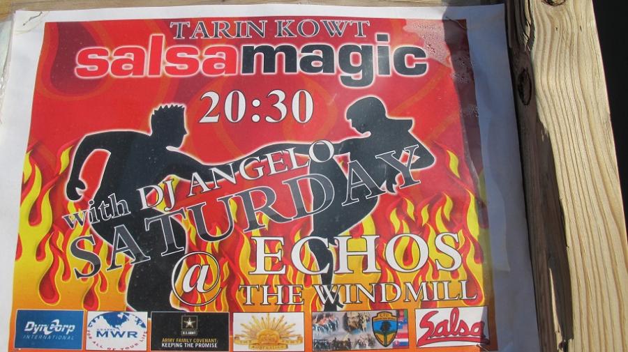 Poster advertising Saturday night salsa