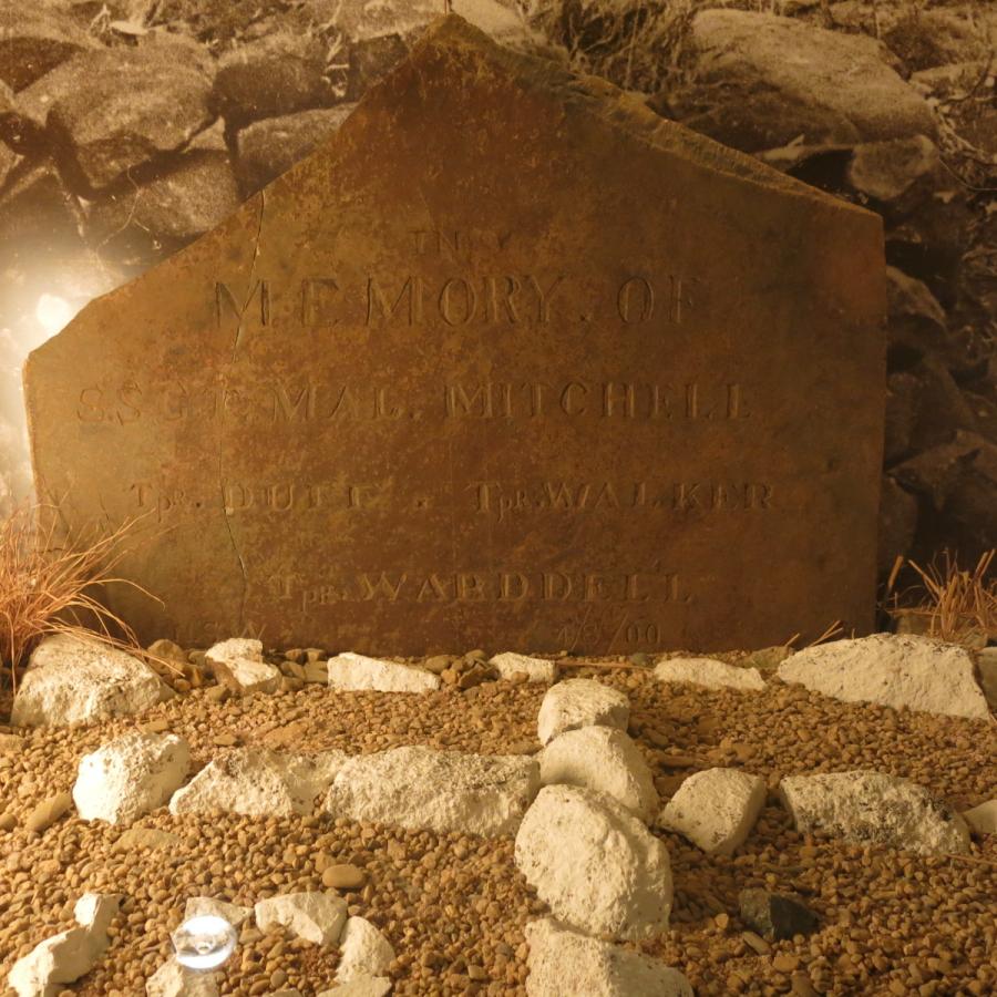 Headstone of NSW bushmen as on display in the Memorial's South Africa galleries