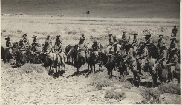 “The ‘Kelly Gang’ after their long ride from Bmeriq to the coast” – unit diary, July 1941. AWM52 2/2/7/14