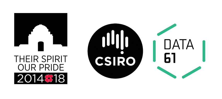 Australian War Memorial and CSIRO Data61 logos