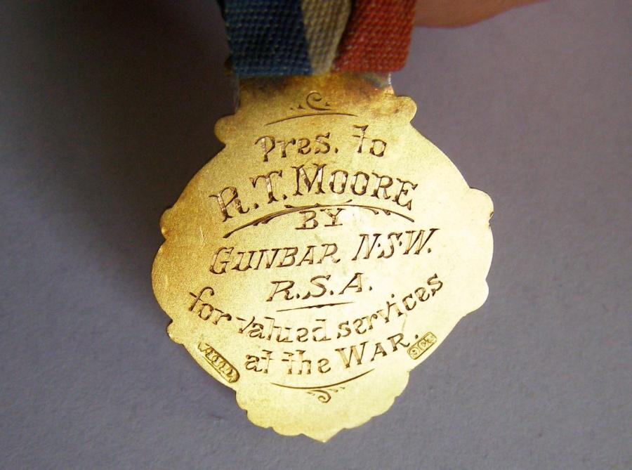 Robert Moore's Gunbar medal
