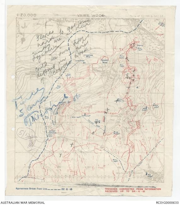 John Monash's map of Hamel