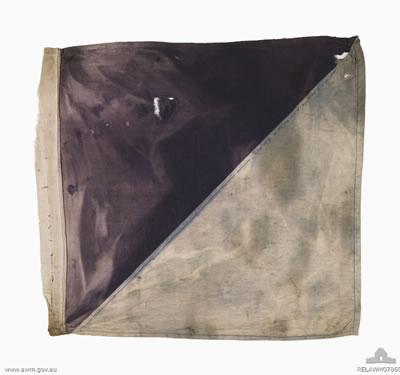 Shrapnel-damaged signal flag