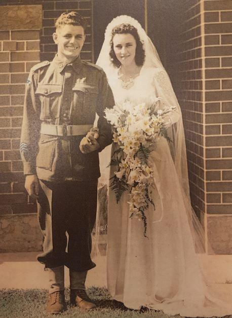 Dennis Davis and Margaret McNally on their wedding day.