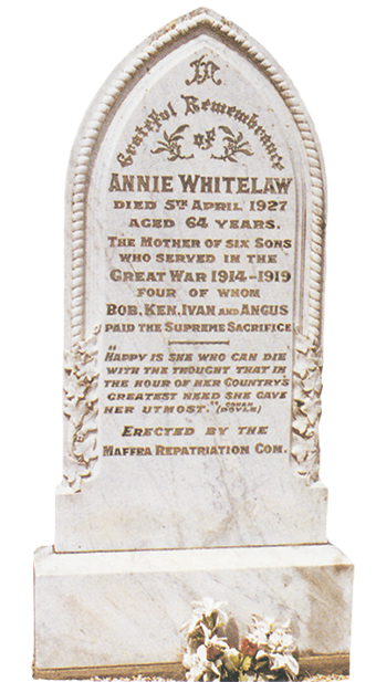 Headstone of Annie Whitelaw